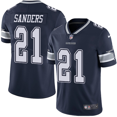 Nike Cowboys #21 Deion Sanders Navy Blue Team Color Men's Stitched NFL Vapor Untouchable Limited Jersey - Click Image to Close